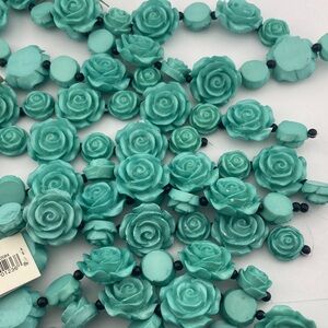 Jewelry Making Beads 11 Strands Roses Turquoise